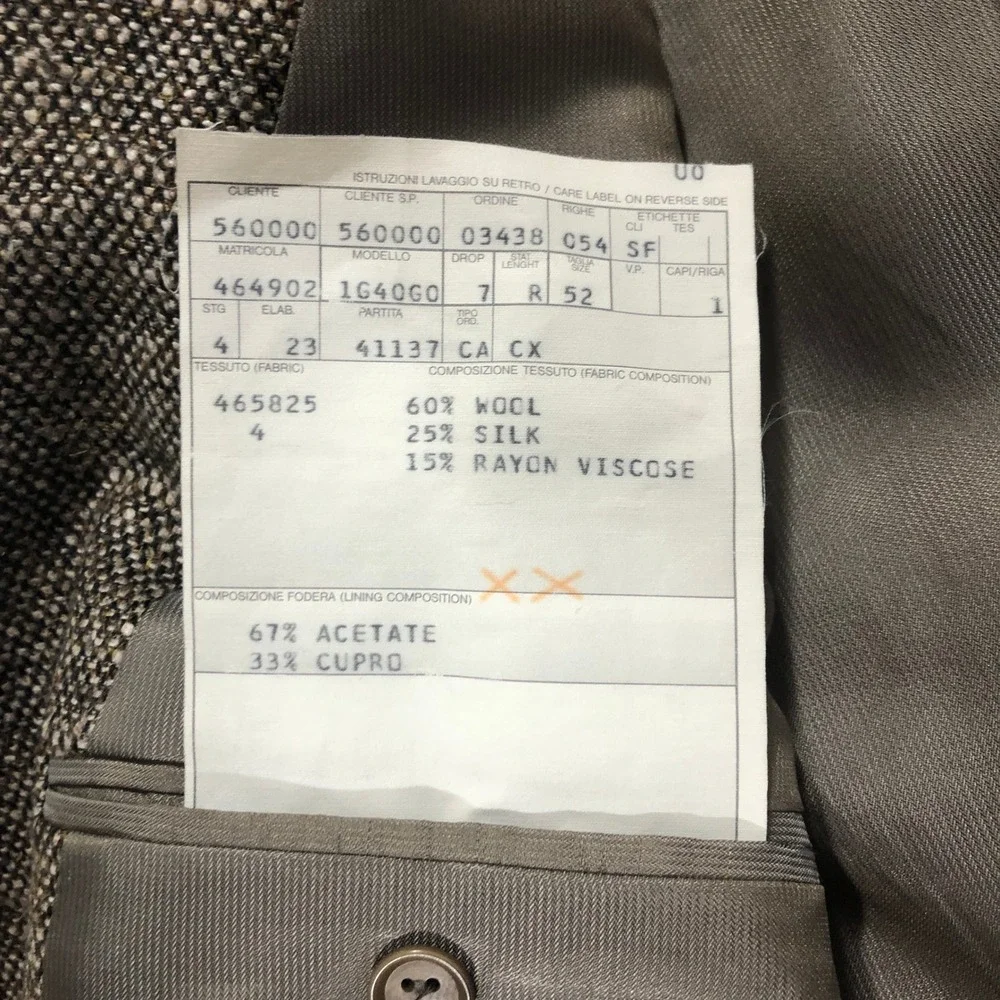Ermenegildo Zegna Soft Brown Wool Silk Blazer Sport Coat Mens 52 R Made in Swiss